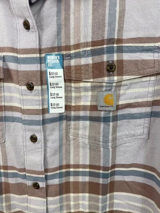 Carhartt Womens Relaxed Fit Plaid Long Sleeve Shirt L Tencel Fiber Series - Picture 4 of 10